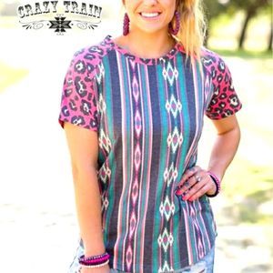 Crazy Train Aztec Print Top